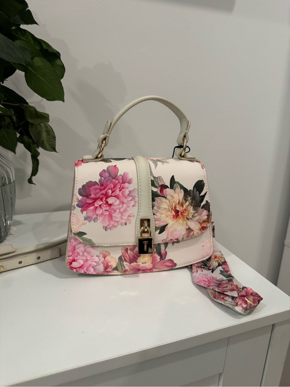 New w/Tags Ted Baker Floral Top-Handle Satchel in Blush and Pink - Picture 7 of 12